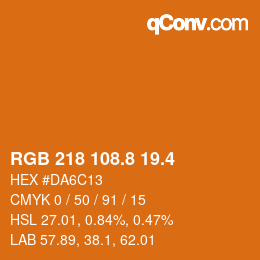 カラーコード: RGB 218 108.8 19.4 | qconv.com