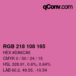 Color code: RGB 218 108 165 | qconv.com