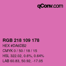 Código de color: RGB 218 109 178 | qconv.com