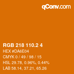 カラーコード: RGB 218 110.2 4 | qconv.com