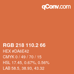 カラーコード: RGB 218 110.2 66 | qconv.com