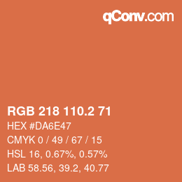 カラーコード: RGB 218 110.2 71 | qconv.com