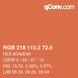 カラーコード: RGB 218 110.2 72.6 | qconv.com