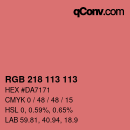 Color code: RGB 218 113 113 | qconv.com