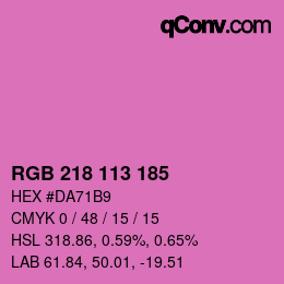 Color code: RGB 218 113 185 | qconv.com