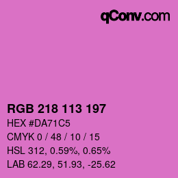 Color code: RGB 218 113 197 | qconv.com