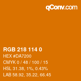 Color code: RGB 218 114 0 | qconv.com