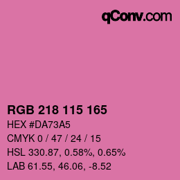 Color code: RGB 218 115 165 | qconv.com