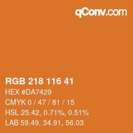 カラーコード: RGB 218 116 41 | qconv.com