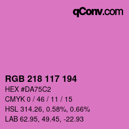 カラーコード: RGB 218 117 194 | qconv.com