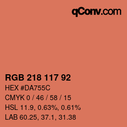 カラーコード: RGB 218 117 92 | qconv.com
