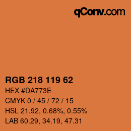 Farbcode: RGB 218 119 62 | qconv.com
