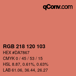 Farbcode: RGB 218 120 103 | qconv.com