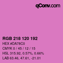カラーコード: RGB 218 120 192 | qconv.com