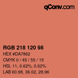 カラーコード: RGB 218 120 98 | qconv.com