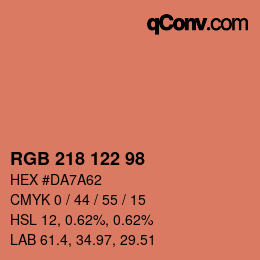 Color code: RGB 218 122 98 | qconv.com