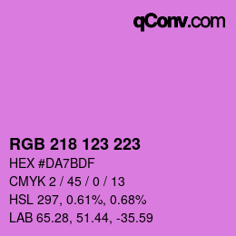 Código de color: RGB 218 123 223 | qconv.com