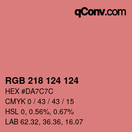カラーコード: RGB 218 124 124 | qconv.com