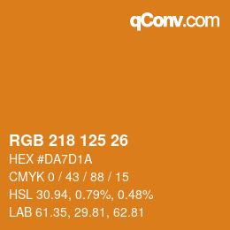 Farbcode: RGB 218 125 26 | qconv.com