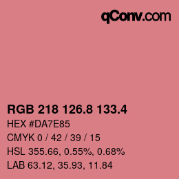 カラーコード: RGB 218 126.8 133.4 | qconv.com