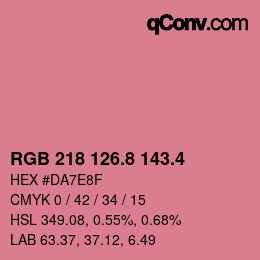 カラーコード: RGB 218 126.8 143.4 | qconv.com