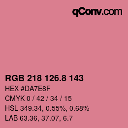 Color code: RGB 218 126.8 143 | qconv.com