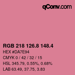 カラーコード: RGB 218 126.8 148.4 | qconv.com