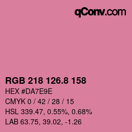 カラーコード: RGB 218 126.8 158 | qconv.com