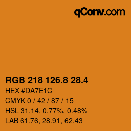 カラーコード: RGB 218 126.8 28.4 | qconv.com