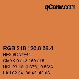 カラーコード: RGB 218 126.8 68.4 | qconv.com