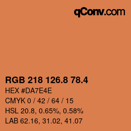カラーコード: RGB 218 126.8 78.4 | qconv.com