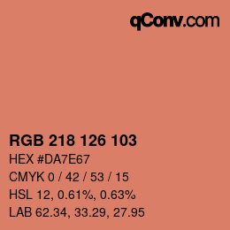 カラーコード: RGB 218 126 103 | qconv.com