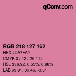 カラーコード: RGB 218 127 162 | qconv.com