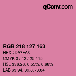 Color code: RGB 218 127 163 | qconv.com