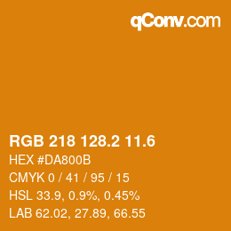 カラーコード: RGB 218 128.2 11.6 | qconv.com