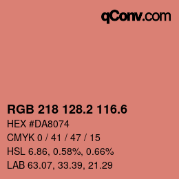 カラーコード: RGB 218 128.2 116.6 | qconv.com