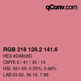 カラーコード: RGB 218 128.2 141.6 | qconv.com