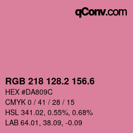 カラーコード: RGB 218 128.2 156.6 | qconv.com