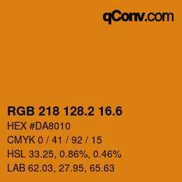 カラーコード: RGB 218 128.2 16.6 | qconv.com