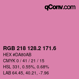 カラーコード: RGB 218 128.2 171.6 | qconv.com