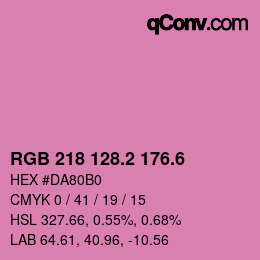 カラーコード: RGB 218 128.2 176.6 | qconv.com