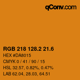 カラーコード: RGB 218 128.2 21.6 | qconv.com