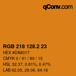 カラーコード: RGB 218 128.2 23 | qconv.com