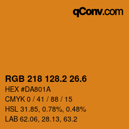 カラーコード: RGB 218 128.2 26.6 | qconv.com