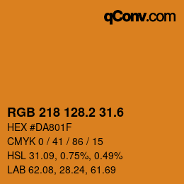 カラーコード: RGB 218 128.2 31.6 | qconv.com