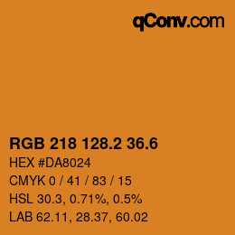 カラーコード: RGB 218 128.2 36.6 | qconv.com