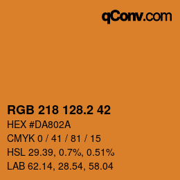 カラーコード: RGB 218 128.2 42 | qconv.com