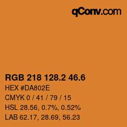 カラーコード: RGB 218 128.2 46.6 | qconv.com