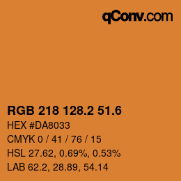 カラーコード: RGB 218 128.2 51.6 | qconv.com