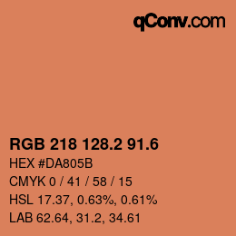 カラーコード: RGB 218 128.2 91.6 | qconv.com